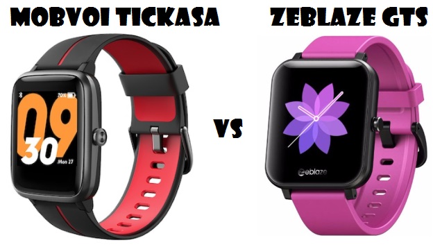 Zeblaze GTS VS Mobvoi TicKasa Smartwatch Comparison