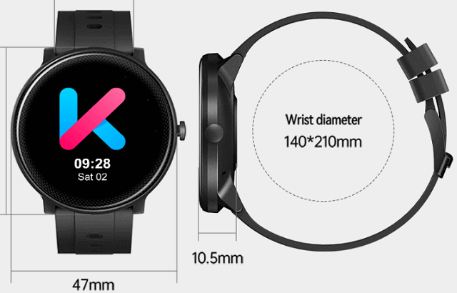 KUMI GW4A smartwatch design
