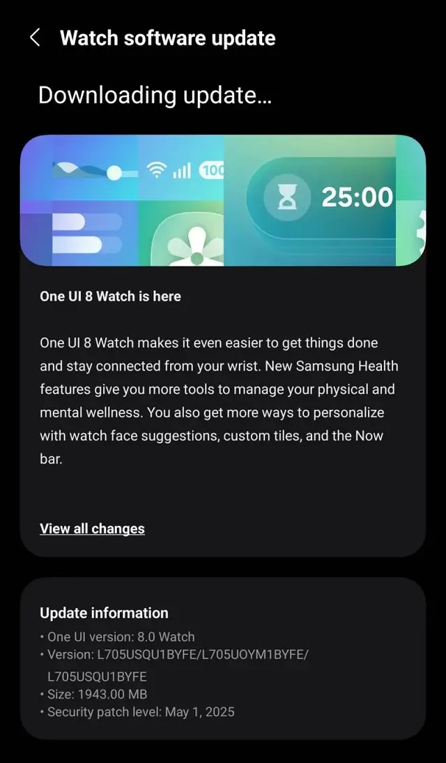 stable Wear OS 6 and One UI 8 Watch update