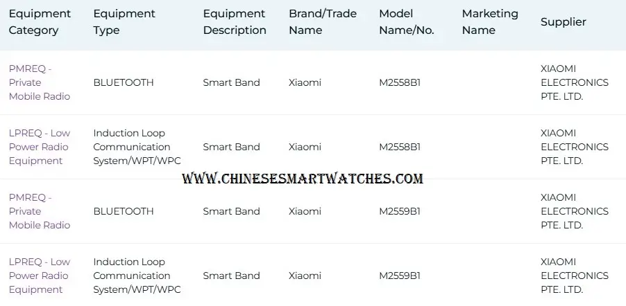 Xiaomi Mi Smart Band 11 IMDA